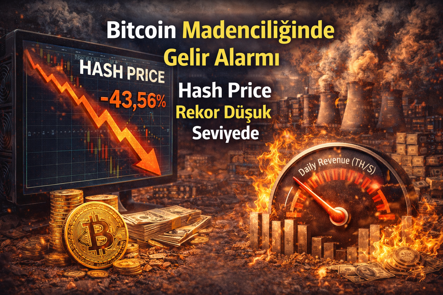 Bitcoin Madenciliğinde Gelir Alarmı: Hash Price Rekor Düşük Seviyede