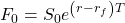 F_{0}=S_{0}e^{\left(r-r_{f}\right)T}